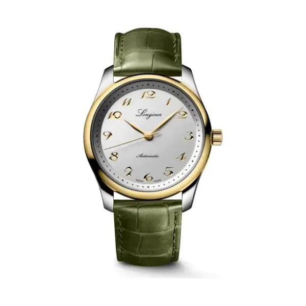 Longines Montre Longines Master Collection 40mm Cadran Argent Bracelet Alligator Vert