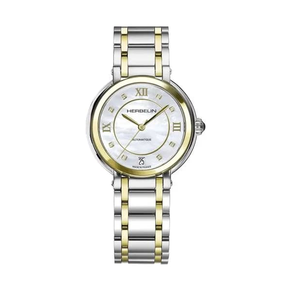 Michel Herbelin Montre Michel Herbelin Galet Acier et plaqué or 33.5 mm - 1630BT59