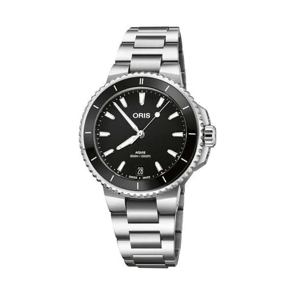 Oris Montre Oris Plongée Aquis Date Calibre 733 automatique cadran noir bracelet acier 36,5 mm