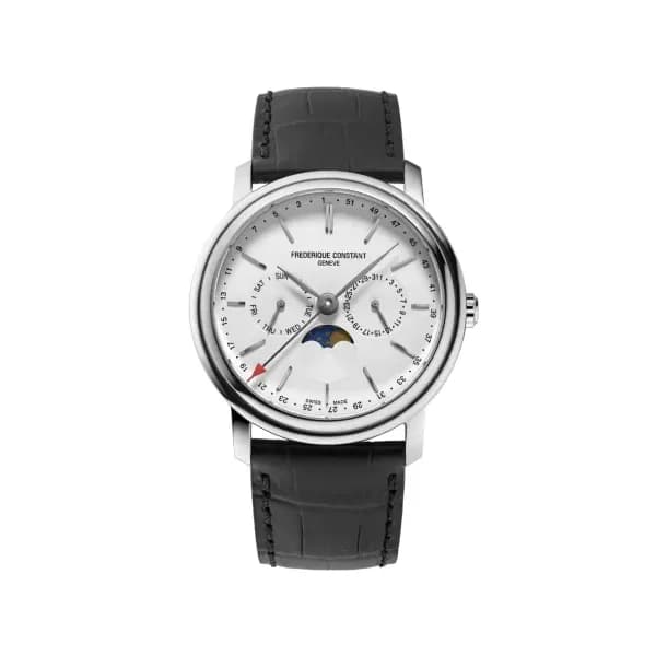 Frédérique Constant Montre Frédérique Constant Classics Business Timer Quartz Cadran Argent Bracelet Cuir - FC-270SW4P26