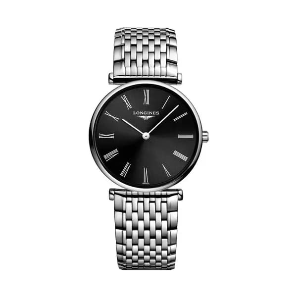 Longines Montre Longines Grande Classique quartz cadran noir bracelet acier 29 mm
