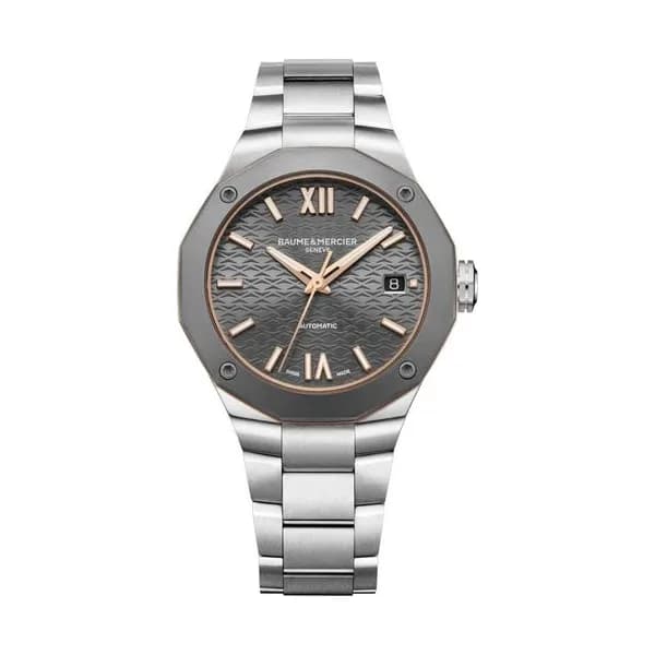 Baume & Mercier Montre Baume et Mercier Riviera automatique cadran gris bracelet acier 36 mm