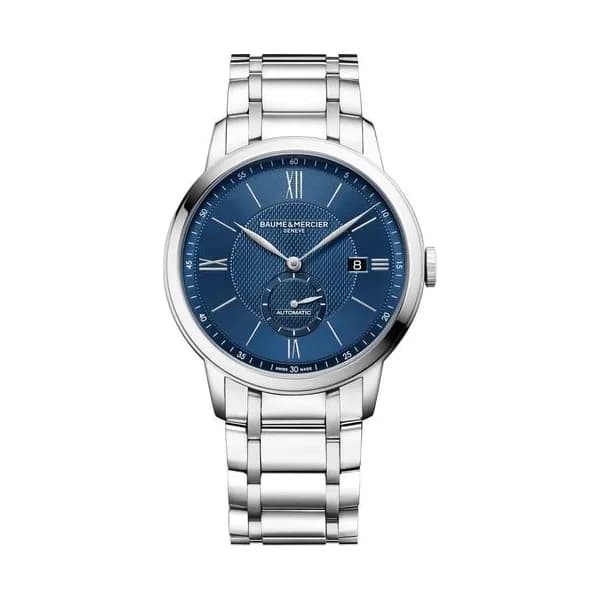 Baume & Mercier Montre Baume et Mercier Classima automatique cadran bleu bracelet acier 42 mm