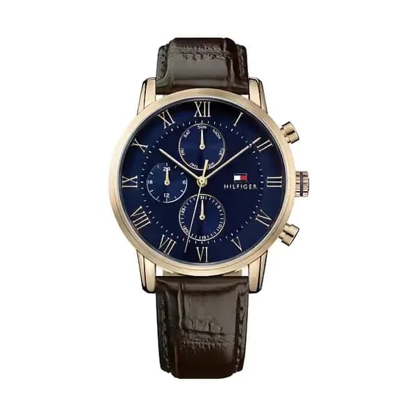 Tommy Hilfiger Montre Homme TOMMY HILFIGER en Cuir Marron Etanche