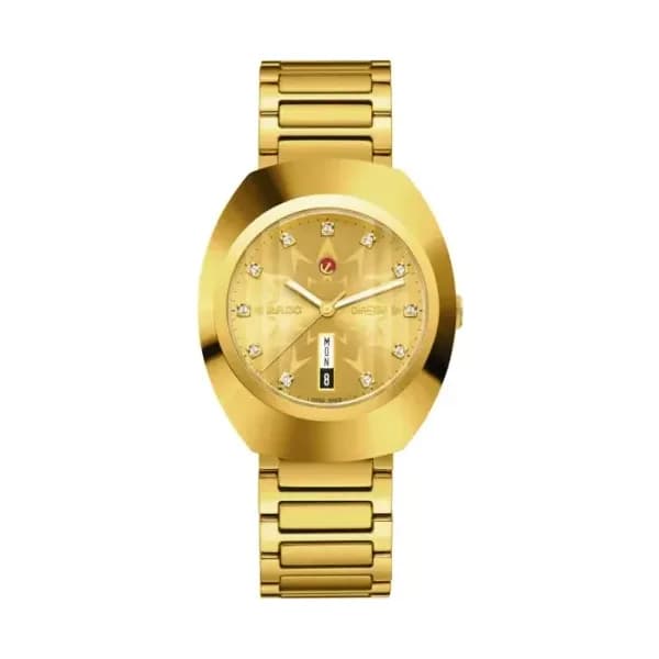 Rado Montre Rado DiaStar Original Automatique 38mm PVD Cadran Jaune Index Diamants