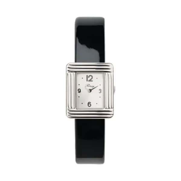 Poiray Montre Poiray Ma Première Mini Acier Cadran 4CA Bracelet Veau Vernis Noir