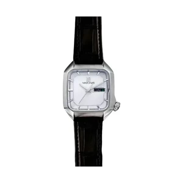 March LA.B Montre March LA.B AM2 Slim Electrique White Alligator Noir