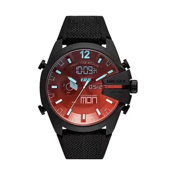 Diesel Montre Homme DIESEL MEGA CHIEF en Nylon et Silicone Noir