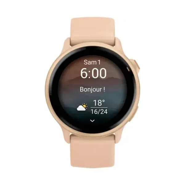 Garmin Montre Garmin Vivoactive 6 Metallic Pink Dawn Bracelet Rose Pêche