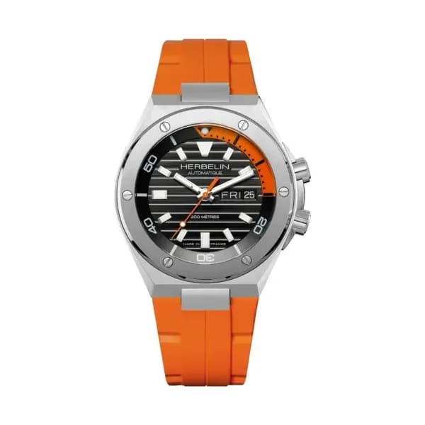 Michel Herbelin Montre automatique Homme Cap camarat Noir, Orange