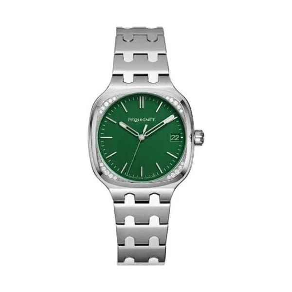 Pequignet Montre Pequignet Manufacture Concorde 20 Diamants - 36mm Automatique Cadran Vert - 9046499