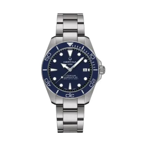 Certina Montre Certina DS Action Diver 40.5mm Powermatic 80 Cadran Bleu Bracelet Titane
