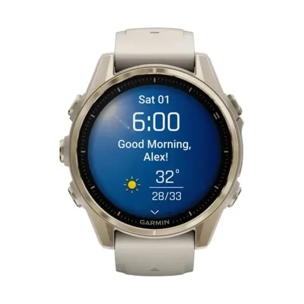 Garmin Montre Garmin Fenix 8 43mm AMOLED Sapphire Soft Gold Bracelet Silicone