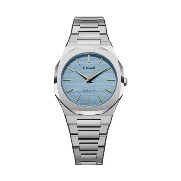 D1 Milano Montre quartz Femme Ultra thin Bleu clair