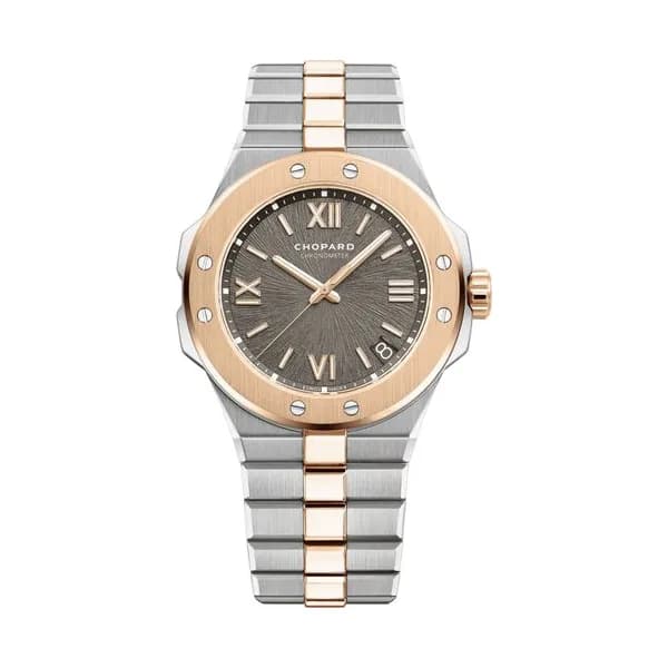 Chopard Montre Chopard Alpine Eagle 41 automatique cadran gris bracelet acier et or rose 41 mm