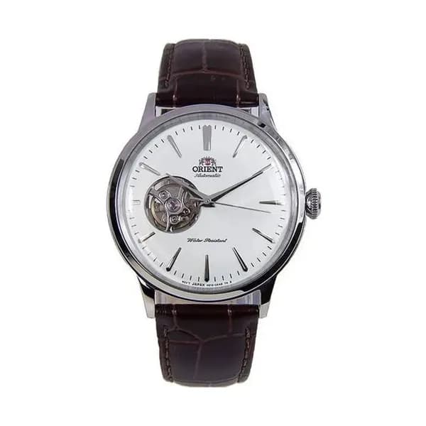 Orient Montre Automatique Orient Collection Bambino "A Cœur Ouvert" en Cuir Marron