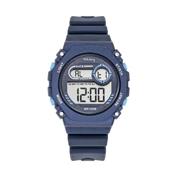 Tekday Montre Tekday en Plastique Bleu