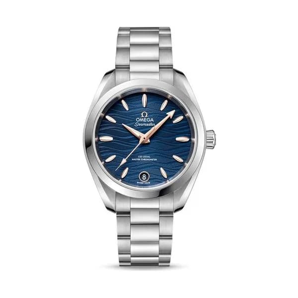 Omega Montre Omega Seamaster Aqua Terra 150m Ladies Co-Axial Master Chronometer cadran bleu bracelet acier 34 mm