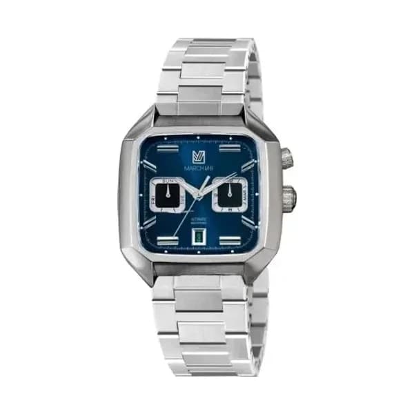 March LA.B Montre March LA.B AM2 Calendar Automatique Cadran Ocean Acier Brossé 3 Maillons