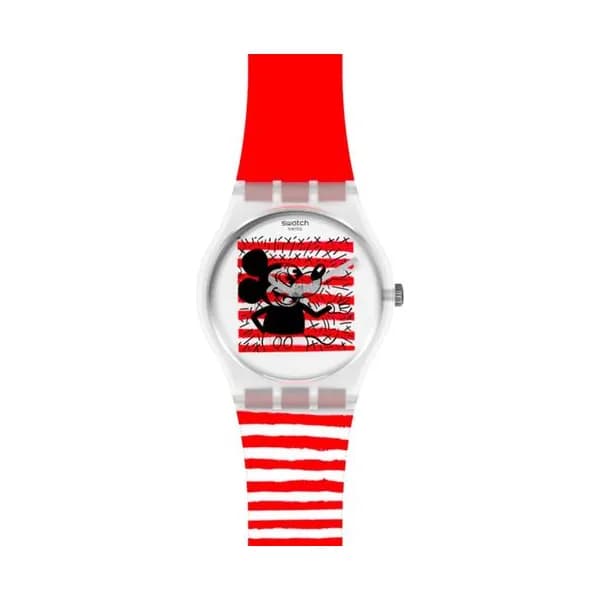 Swatch Montre Swatch Collection Keith Haring en Silicone Bicolore
