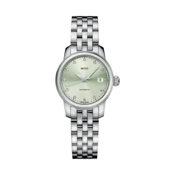 Mido Montre Mido Baroncelli Lady Twenty Five Auto Cadran Vert Bracelet Acier 25MM