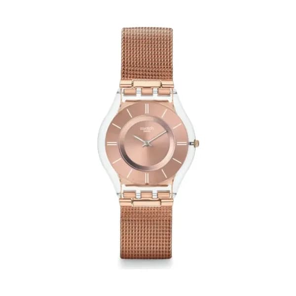 Swatch Montre quartz Mixte Skin Doré rose