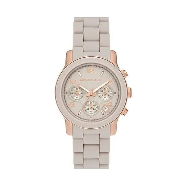 Michael Kors Montre Femme MICHAEL KORS RUNWAY en Silicone Beige Etanche