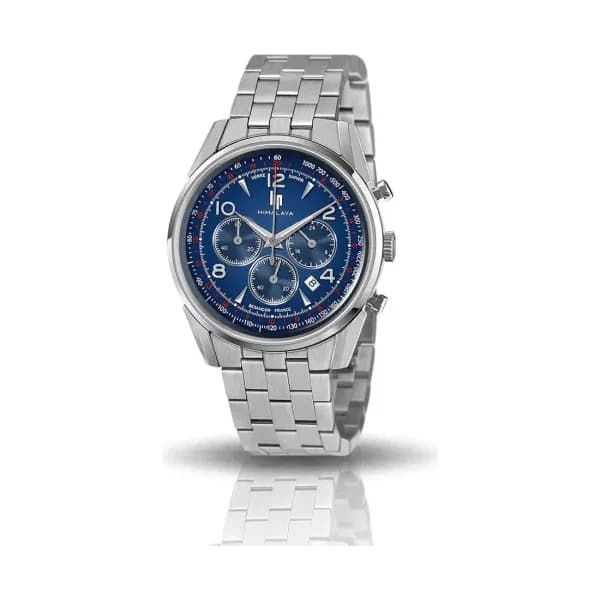 Lip Montre Lip Himalaya Chronographe - Homme - cadran Bleu- 40 mm - Acier 316 L poli et brossé - 671710