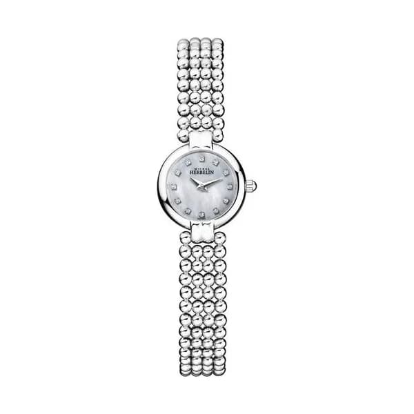 Michel Herbelin Montre Michel Herbelin Perles quartz cadran nacre index diamants bracelet acier 21 mm