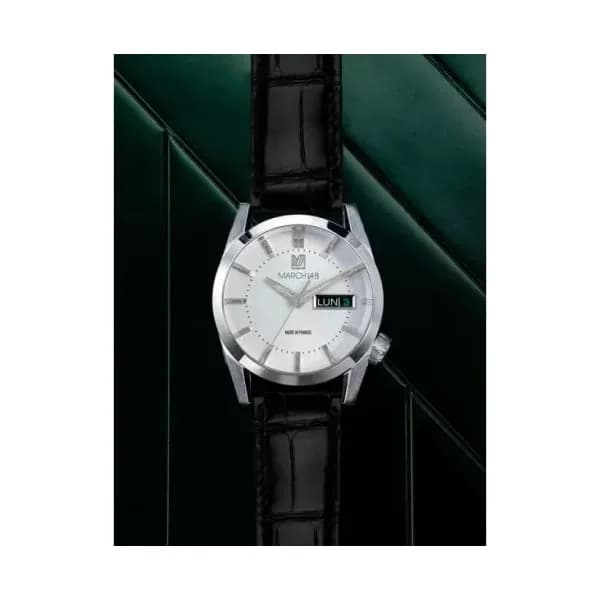 March LA.B Montre March LA.B AM89 Electrique White Alligator Noir
