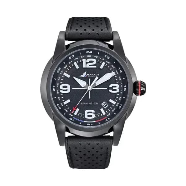 Patrouille de France Montre Rafale Solo Display RSD Cadran et Cuir Noir 666022