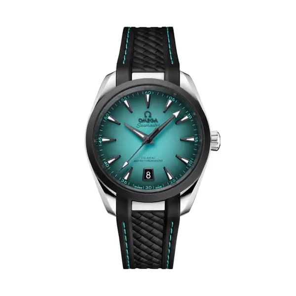 Omega Seamaster 38 mm, acier sur bracelet caoutchouc
