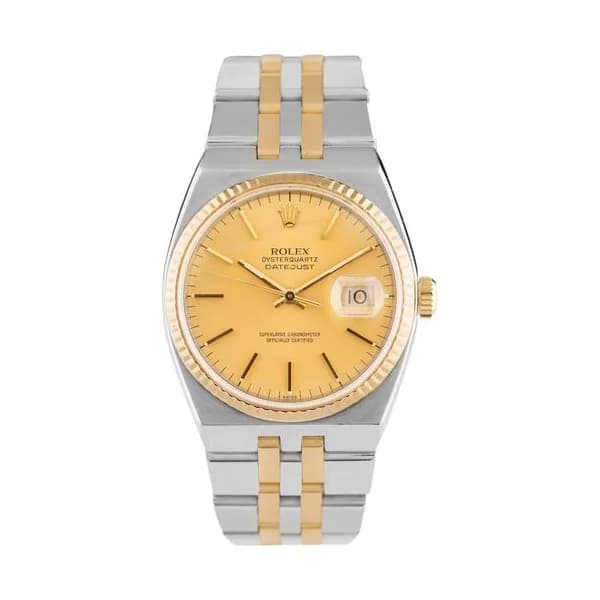 Rolex Montre Rolex Datejust OysterQuartz 17013 Rolesor quartz 36 mm Full Set 1986
