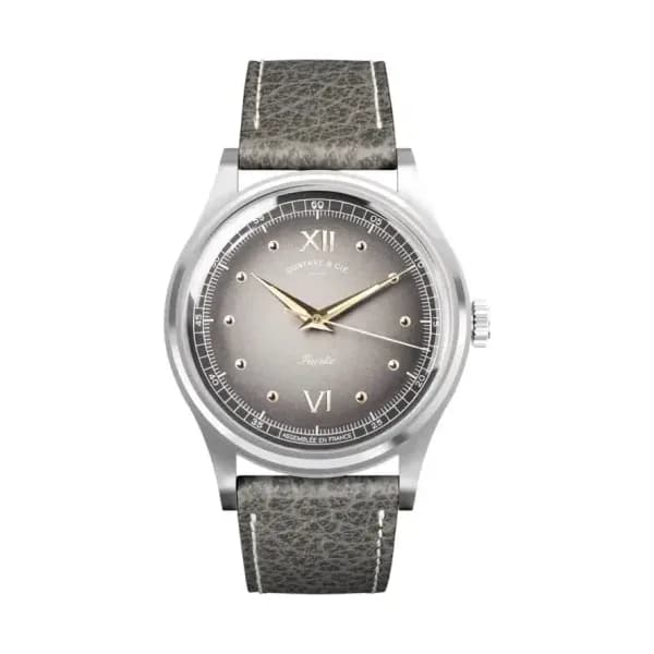 Gustave & Cie Montre Léon 12H Argent & Gris