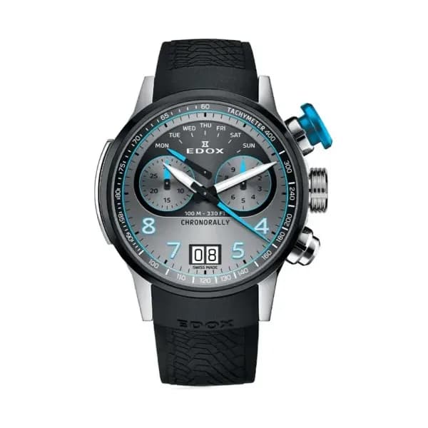 Edox Montre Chronorally Chronograph 45 38003-TINBU-GNBU