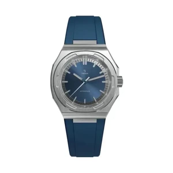 Yema Montre Yema Urban Traveller Cadran Bleu Bracelet Caoutchouc