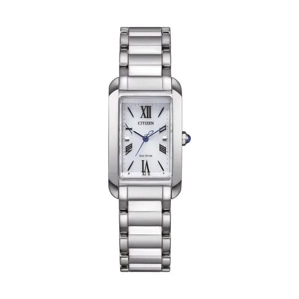 Citizen Montre Citizen L Square Bianca Eco-Drive cadran argenté bracelet acier 32,5 x 19,5 mm
