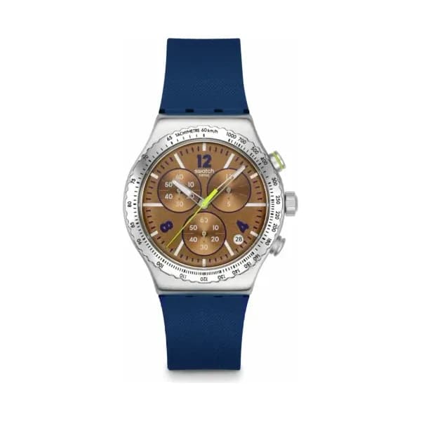 Swatch Montre quartz Homme New irony chrono Brun