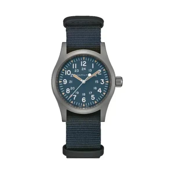 Hamilton Montre mécanique Homme Khaki field Bleu