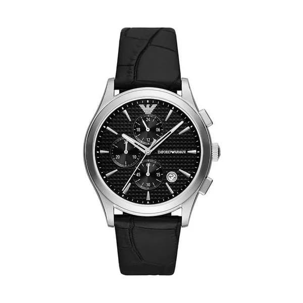 Emporio Armani Montres Montre Emporio Armani Collection Paolo en Cuir Noir