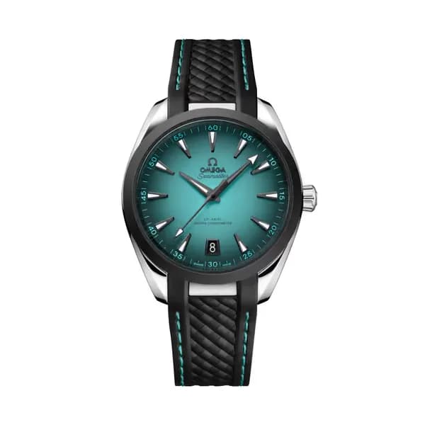 Omega Seamaster 41 mm, acier sur bracelet caoutchouc