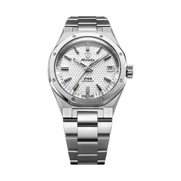 Nivada Grenchen Montre F77 MKII Tressed Dial - White Dial