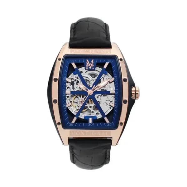 Montignac Montre automatique Homme Tonneau Bleu