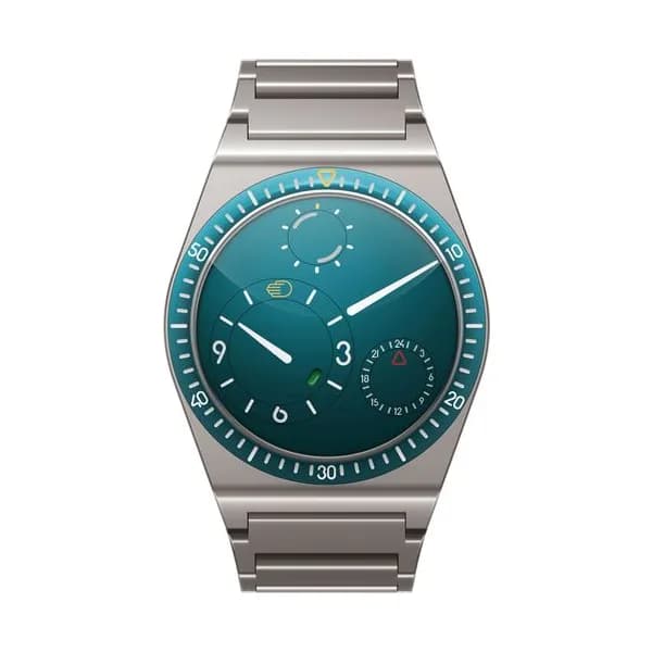 Ressence Montre Ressence Type 7 XV Aquamarine GMT automatique bracelet titane 41 mm