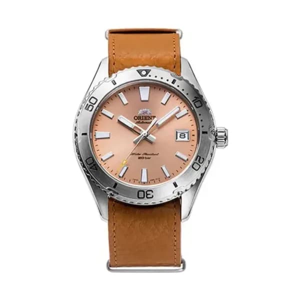 Orient Montre Orient Mako Automatique Cadran Abricot Bracelet Cuir - RA-AC0Q05P