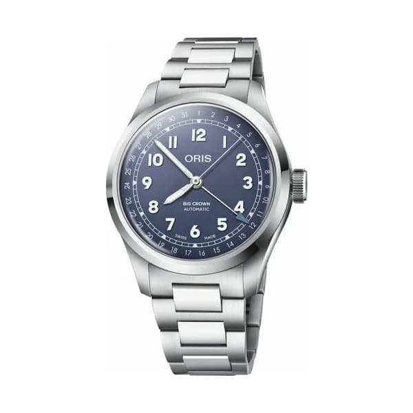 Oris Montre Oris Big Crown Pointer Date automatique cadran indigo bracelet acier 40 mm
