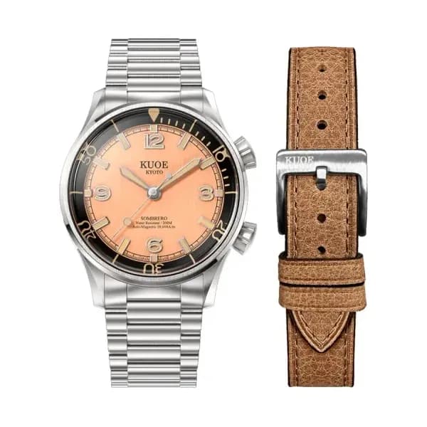 Kuoe Kyoto Montre Sombrero 90-011 Salmon Linen Textured Dial