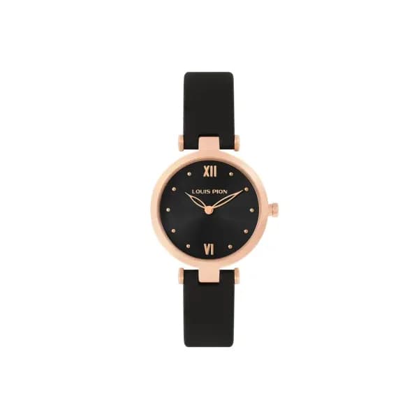Louis Pion Montre quartz Femme Flore Noir