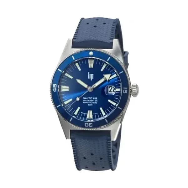 Lip Montre Lip Nautic 666 Automatique - manufacture - Homme - cadran Bleu- 39 mm - Acier inoxydable- 676051