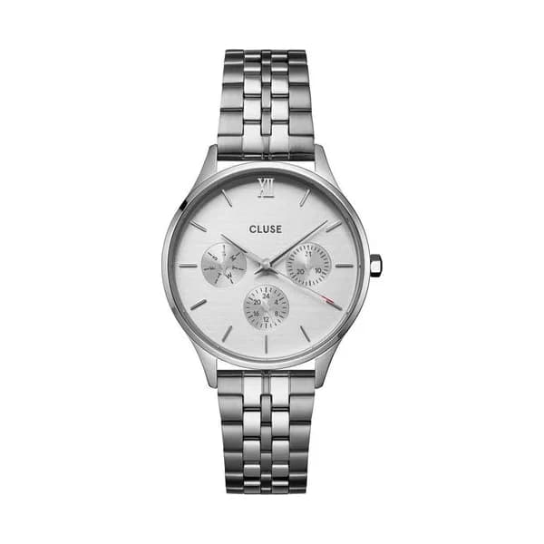 Cluse Minuit Multifunction Watch Steel, Full Silver Colour